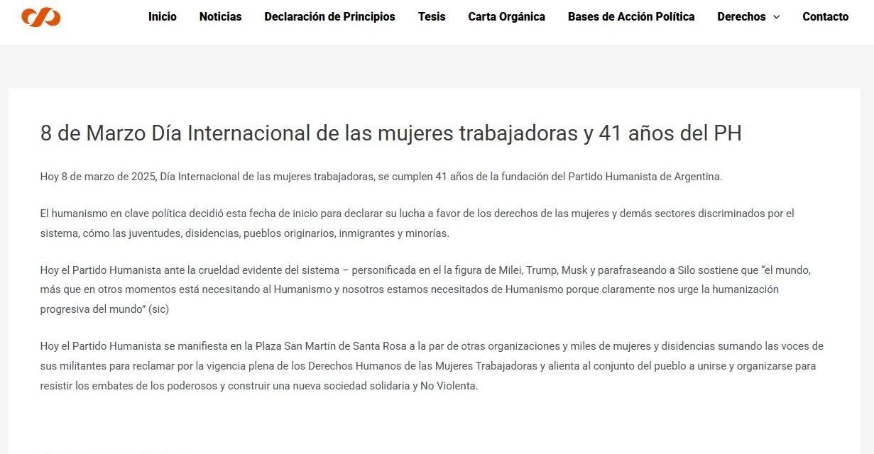 8 de Marzo Día Internacional de las mujeres trabajadoras y 41 años del PH